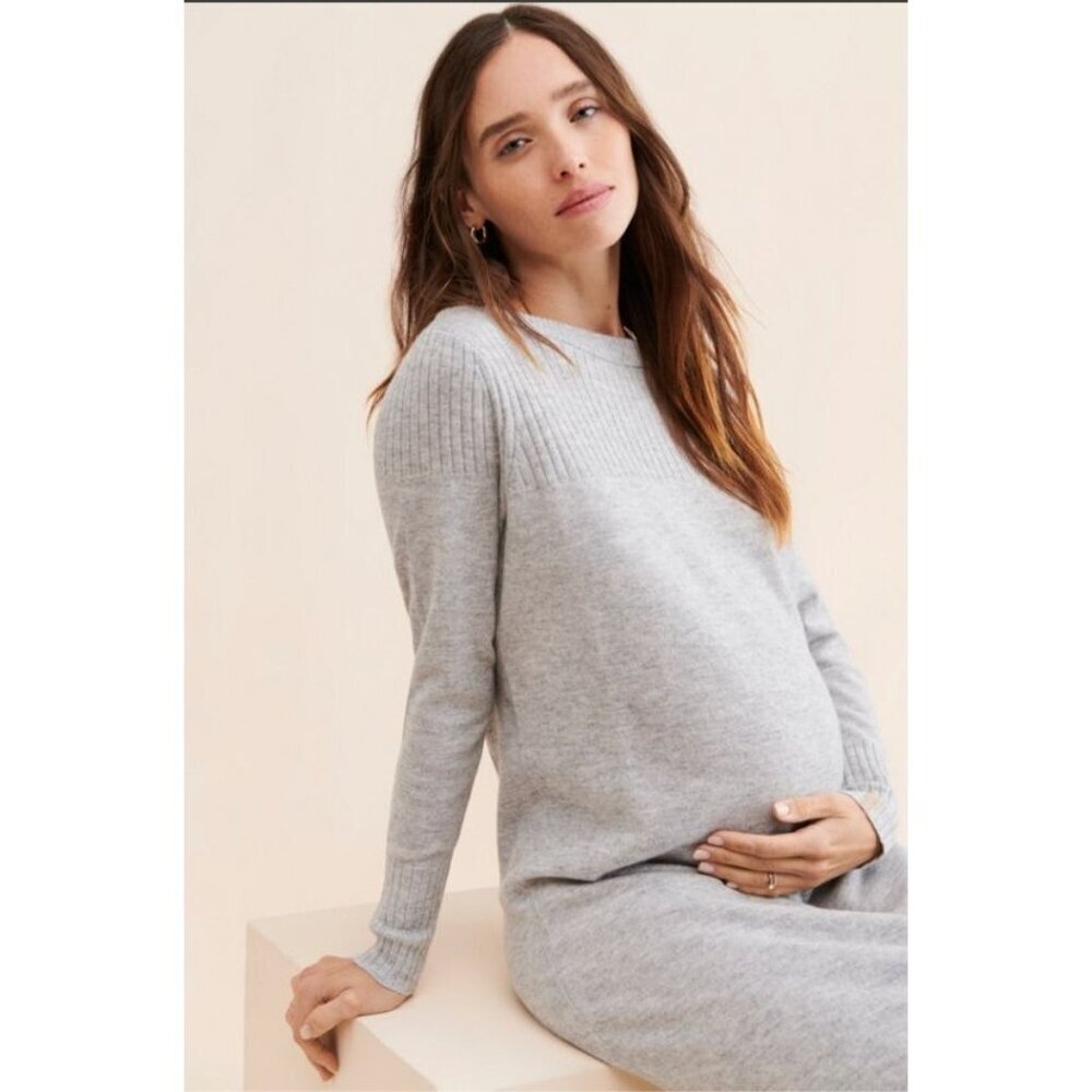 Hatch Estelle Dress 3 Large Gray Minimalist Neutral 100% Merino Wool SHRUNK READ